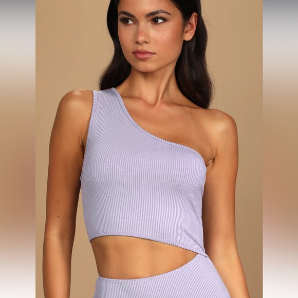 NEW Lulu’s Spice Things Up Lavender Ribbed One-Shoulder Cutout Midi Dress - Picture 2 of 5